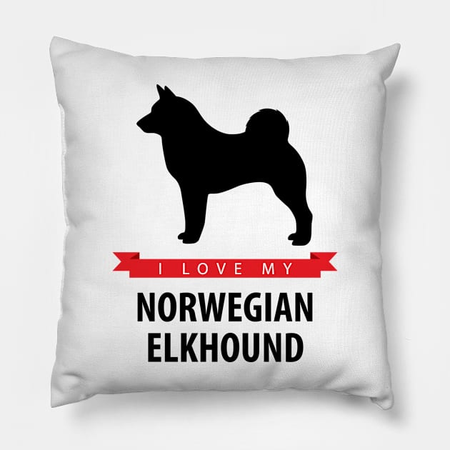 I Love My Norwegian Elkhound Pillow by millersye