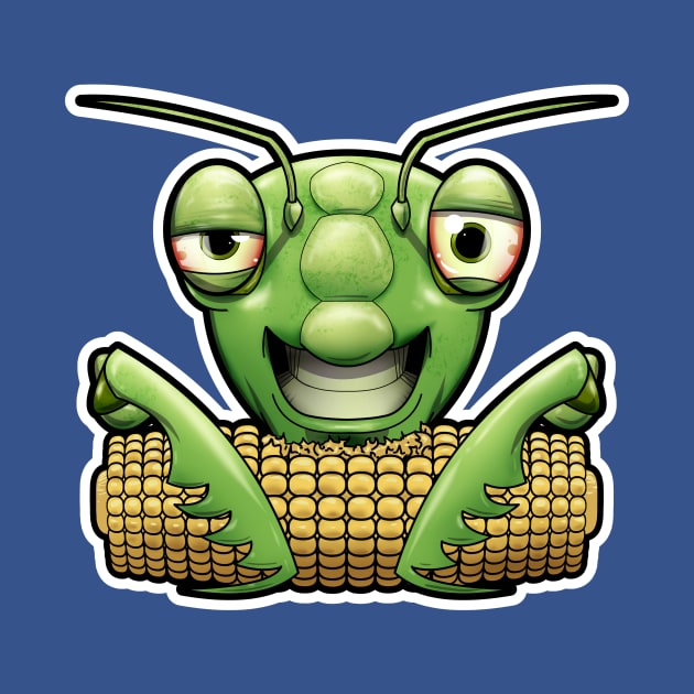 SNAX Mantis eating corn by SilverBaX