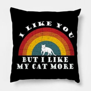 I like you, but I like my cat more Pillow