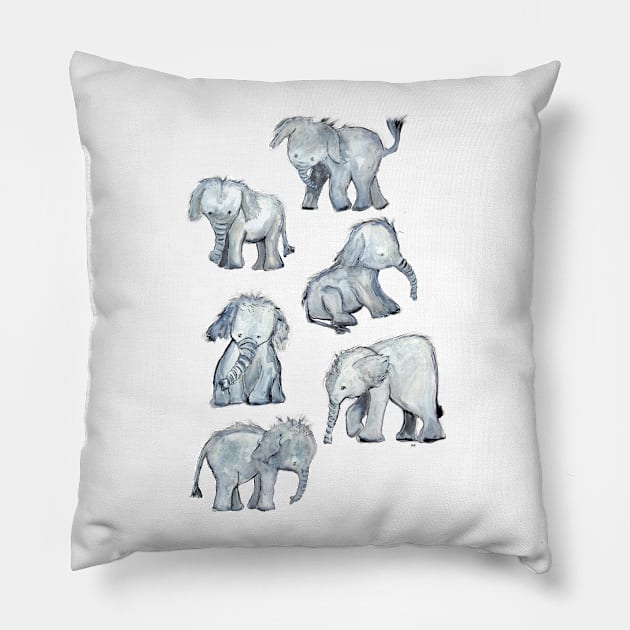 Little Elephants Pillow by msmart