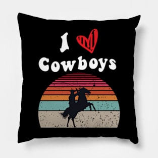 I Love Cowboys Pillow