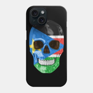 South Sudan Flag Skull - Gift for South Sudanese With Roots From South Sudan Phone Case