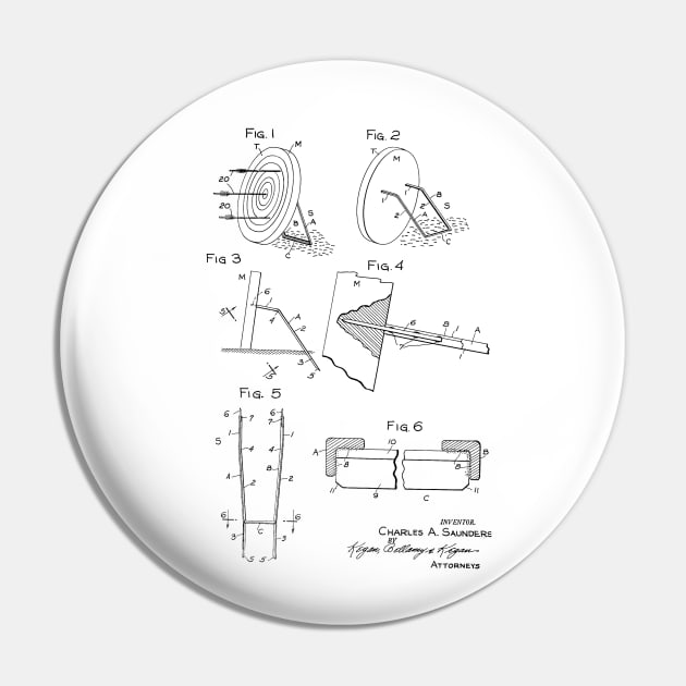 Archery Target Stand Vintage Patent Hand Drawing Pin by TheYoungDesigns