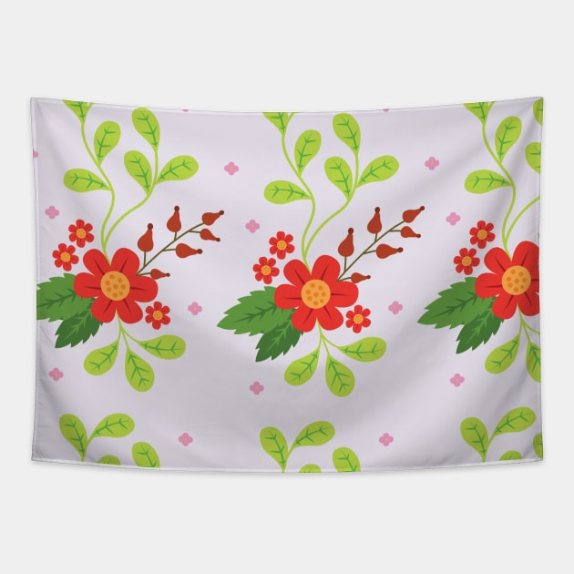 Floral Flower Pattern Tapestry by nzbworld