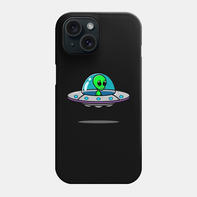 UFO and Alien with Shadow Phone Case by FXguy