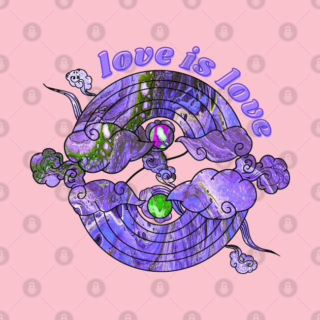 Love is Love Rainbows - Purple & Green by v_art9