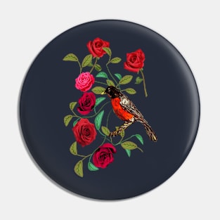 Roses and Robins Pin