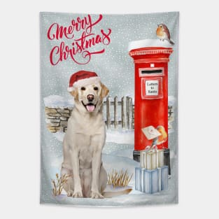 Labrador Retriever Merry Christmas Santa Dog Tapestry