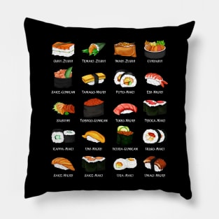 Various sushi preparations - types of sushi Pillow