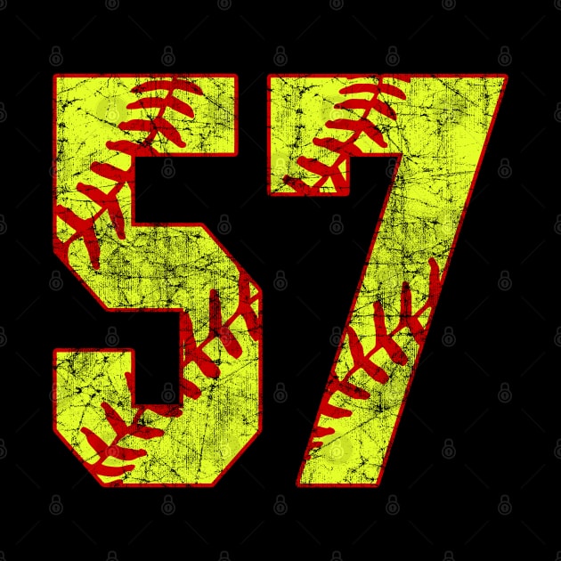 Fastpitch Softball Number 57 #57 Softball Shirt Jersey Uniform Favorite Player Biggest Fan by TeeCreations