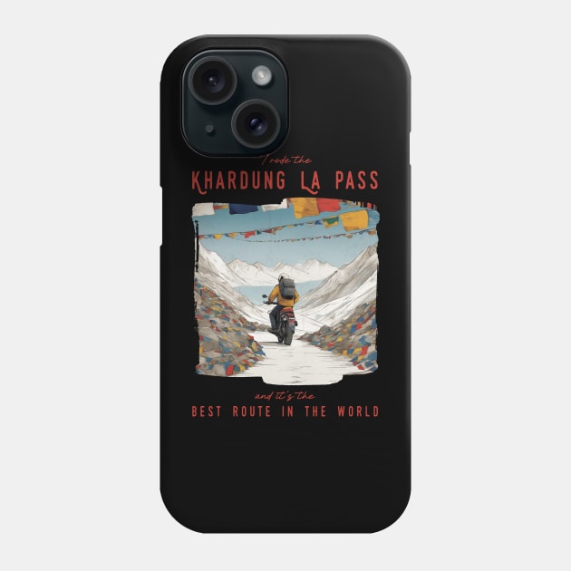 I rode the Khardung La Pass and it is the best motorcycle route in the world Phone Case by Bikerkulture