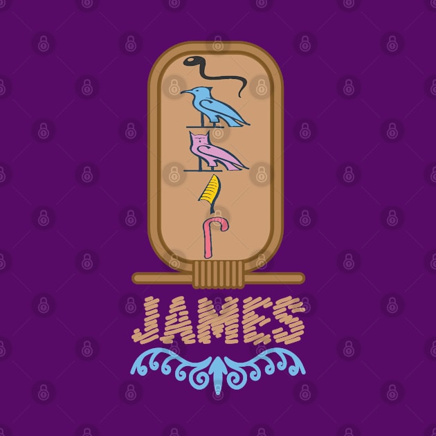 JAMES-American names in hieroglyphic letters-James, name in a Pharaonic Khartouch-Hieroglyphic pharaonic names by egygraphics