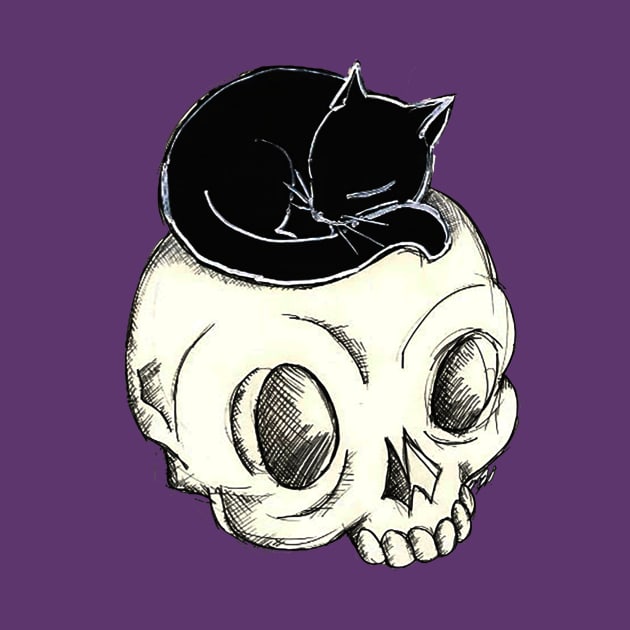 Skull and Kitty by Elora0321