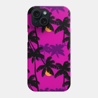 Violet Oasis with Palm Silhouettes Phone Case