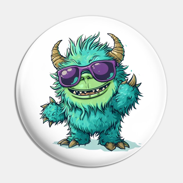 Cute Fluffy Monster Pin by Obotan Mmienu