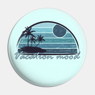 Vintage tropical vacation mood in blue Pin