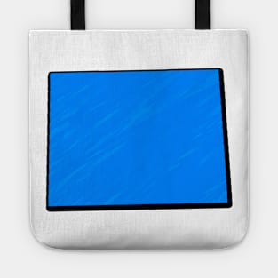 Bright Blue Wyoming Outline Tote