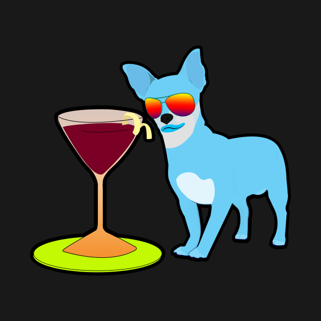 Blue Chihuahua and Champagne by momomoma