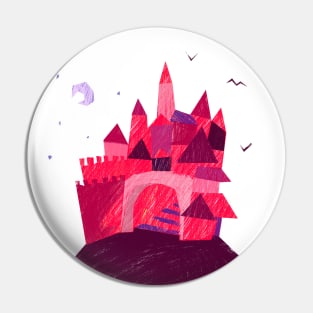 Pink Village on a Hill Pin