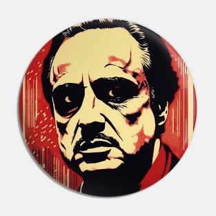 Don Corleone Linocut Pin