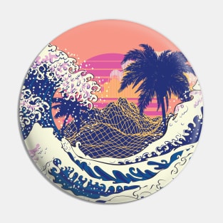 The great wave and Palms Pin