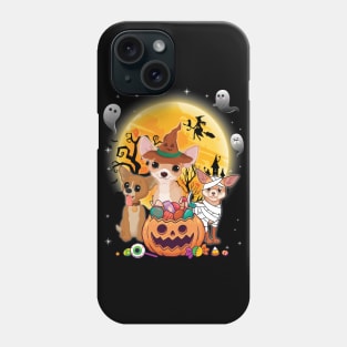 Chihuahua Dog Mummy Witch Moon Ghosts Happy Halloween Thanksgiving Merry Christmas Day Phone Case