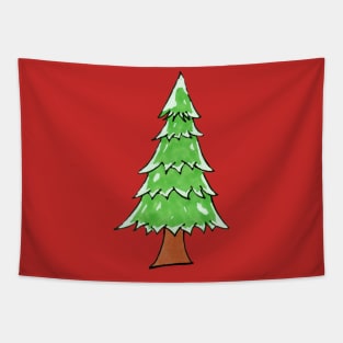 Pine Tree with Snow Tapestry