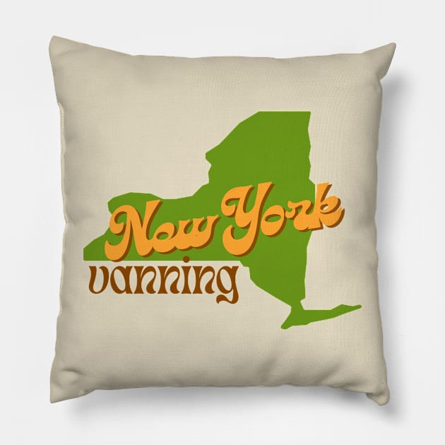 New York Vanning (Old Avocado) Pillow by NextGenVanner