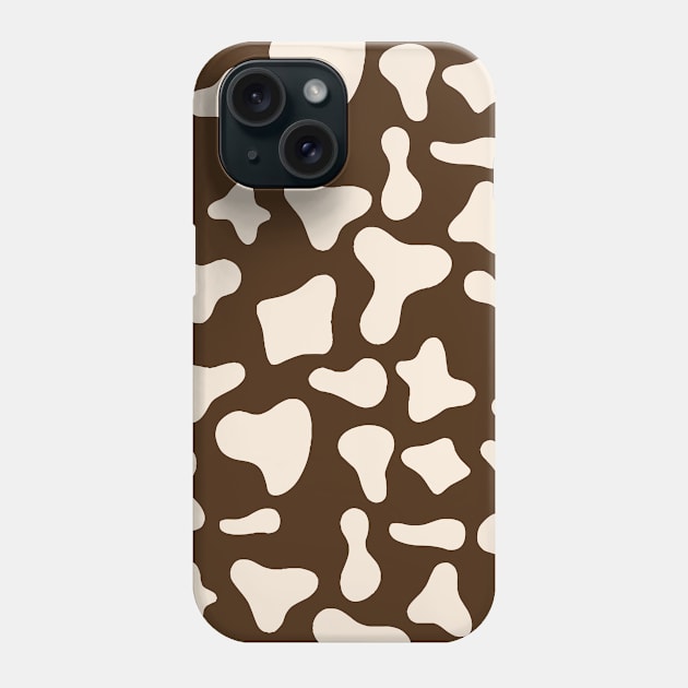 Milk Dairy Cow Print Pattern on Chocolate Background Phone Case by Cow Print Stuff