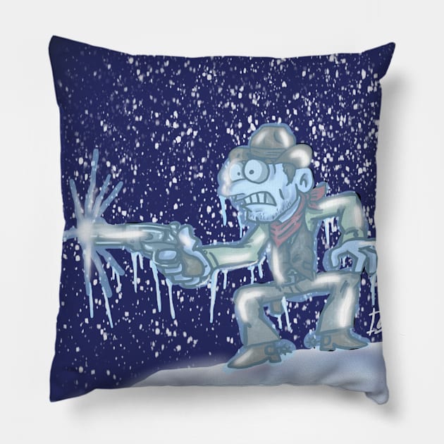 Texas Snowmaggedon- Cowboy Pillow by ClaytoniumStudios94