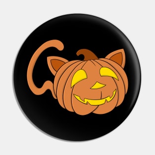 Halloween Pumpkin Cat Pin