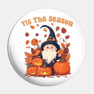 Tis The Season Gnome Latte Pumpkin Spice Leaf Fall Thanksgiving Pin