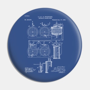 Brewery Patent - Beer Art - Blueprint Pin