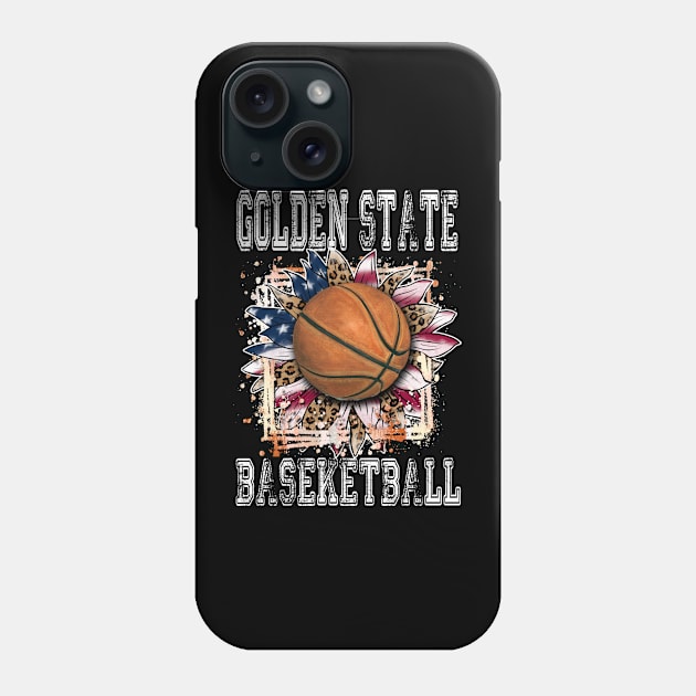 American Flag Personalized Golden State Proud Name Basketball Phone Case by Irwin Bradtke