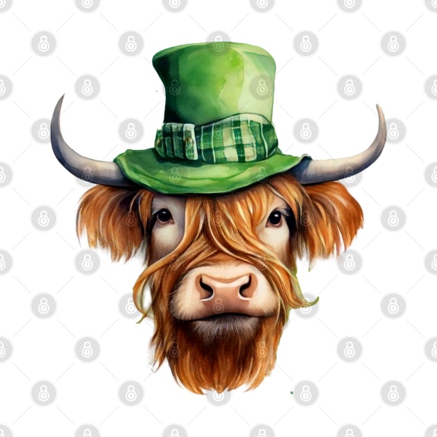 St Patricks Highland Cow by Chromatic Fusion Studio