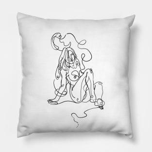 Female Nude Art. Dancing with the moon. Pillow
