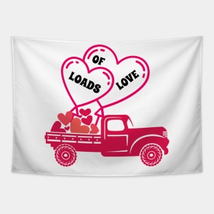 Loads of Love Valentines Day Cute pickup truck Tapestry