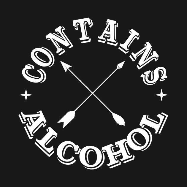 funny drinking logo contains alcohol by pickledpossums