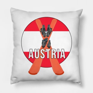 Cool Ski Flag of Austria Pillow