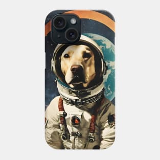 Astronaut Labrador Dog in Space Vintage Collage Surreal Art Phone Case