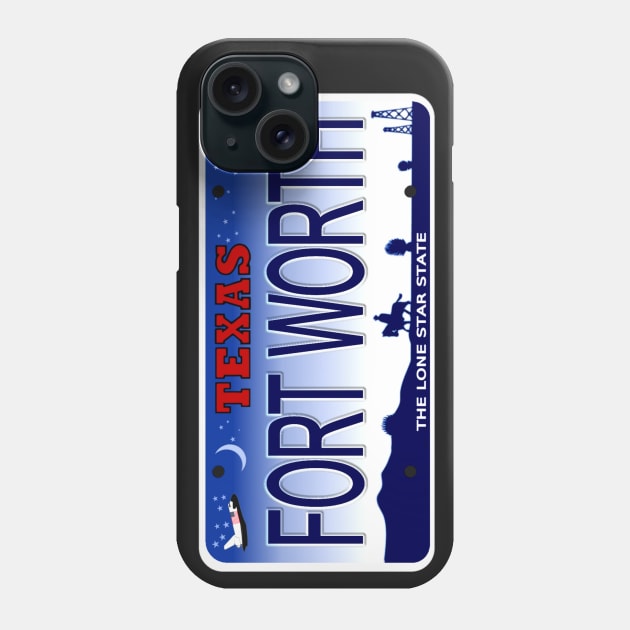 Fort Worth Texas License Plate Phone Case by Mel's Designs