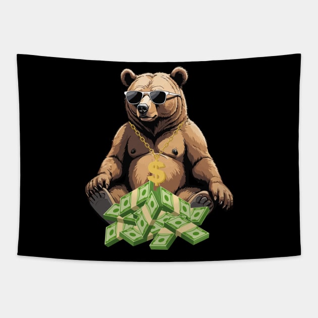 DOLLAR BEAR/MONEY LOVER Tapestry by Craftycarlcreations