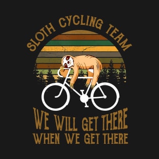 Sloth Cycling Team - Lazy Sloth Sleeping On Bicycle T-Shirt