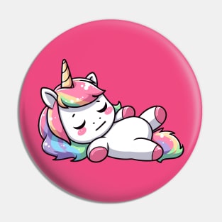 Cute Lazy Sleeping Unicorn Pin