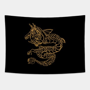 Chinese Golden Dragon by Tobe Fonseca Tapestry