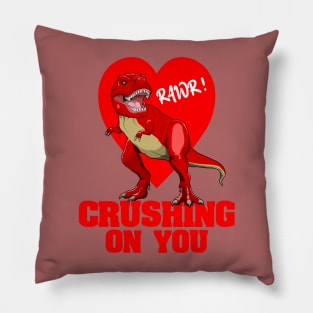 Valentine’s Day Dinosaur T Rex Crushing On You Pillow