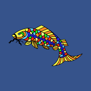 Fancy Abstract Fish Colorful Scales T-Shirt