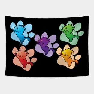 Stay Pawsitive Art (mix color) Tapestry