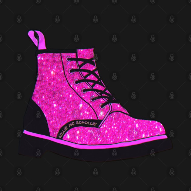 Glittery Pink Boot by ROLLIE MC SCROLLIE