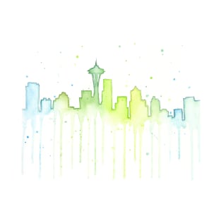 Seattle Skyline Watercolor T-Shirt